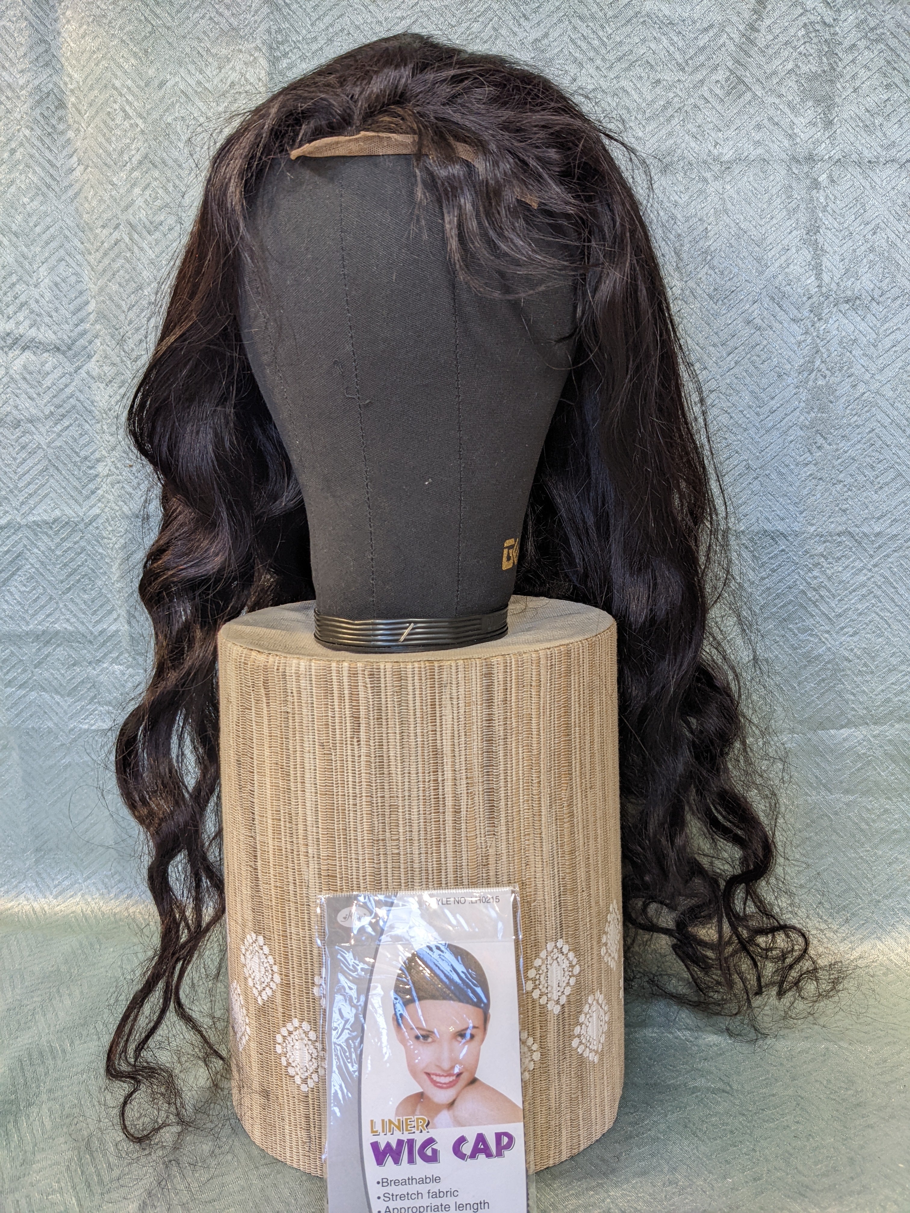 100% Human Hair Wig Natural Curly Dark Brown 28" (7510373236974)